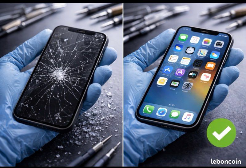 Réparation écran smartphone avant après